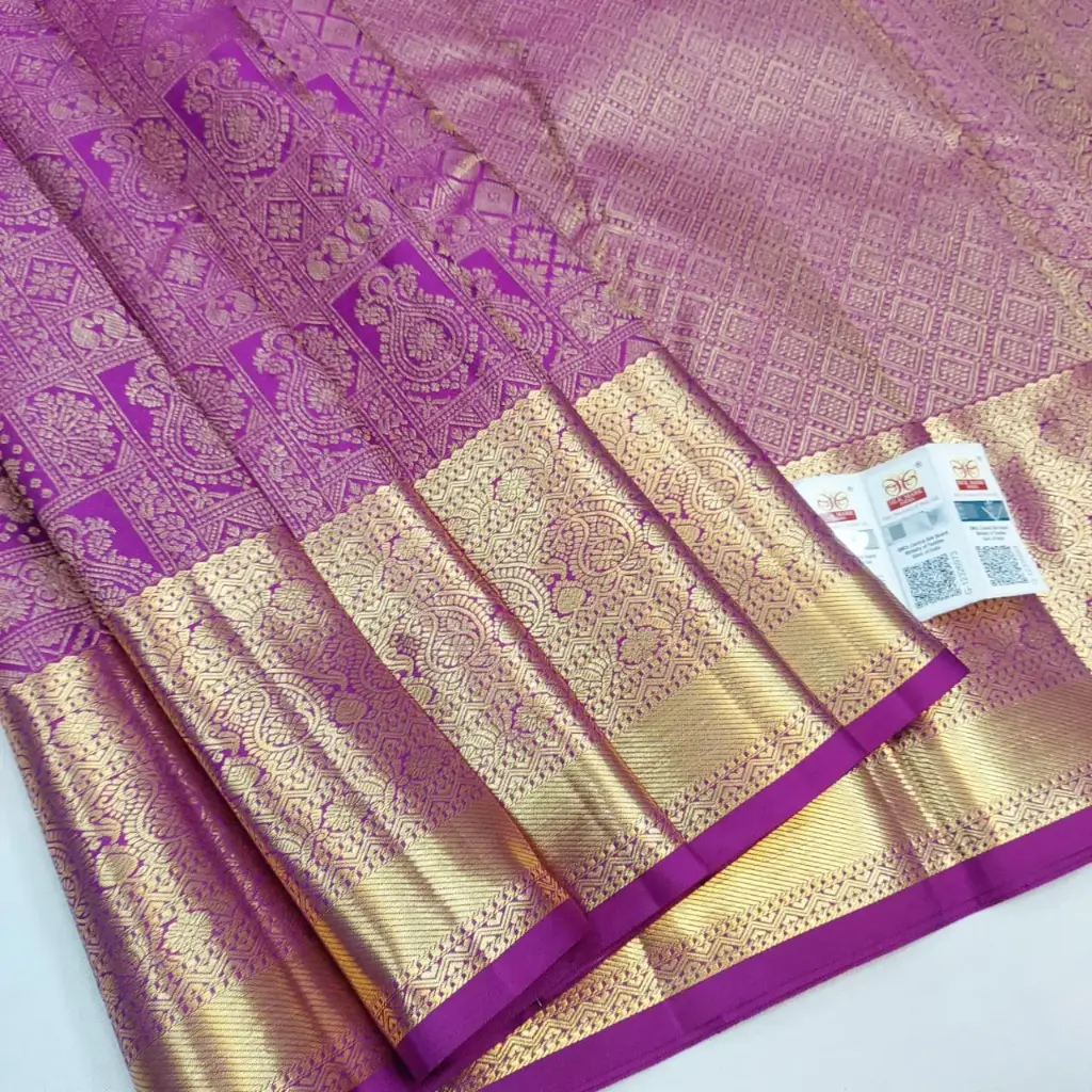 Kanchipuram 100% Pure Bridal Silk Saree (Pink)