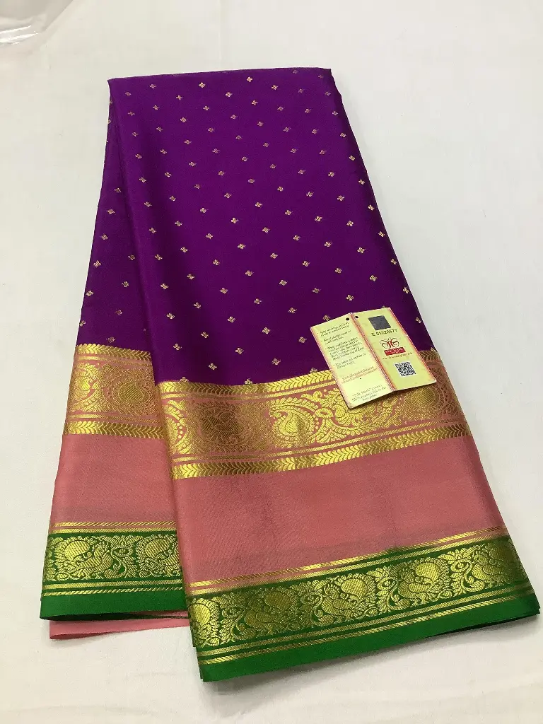 Pure Mysore Silk Saree (Purple)