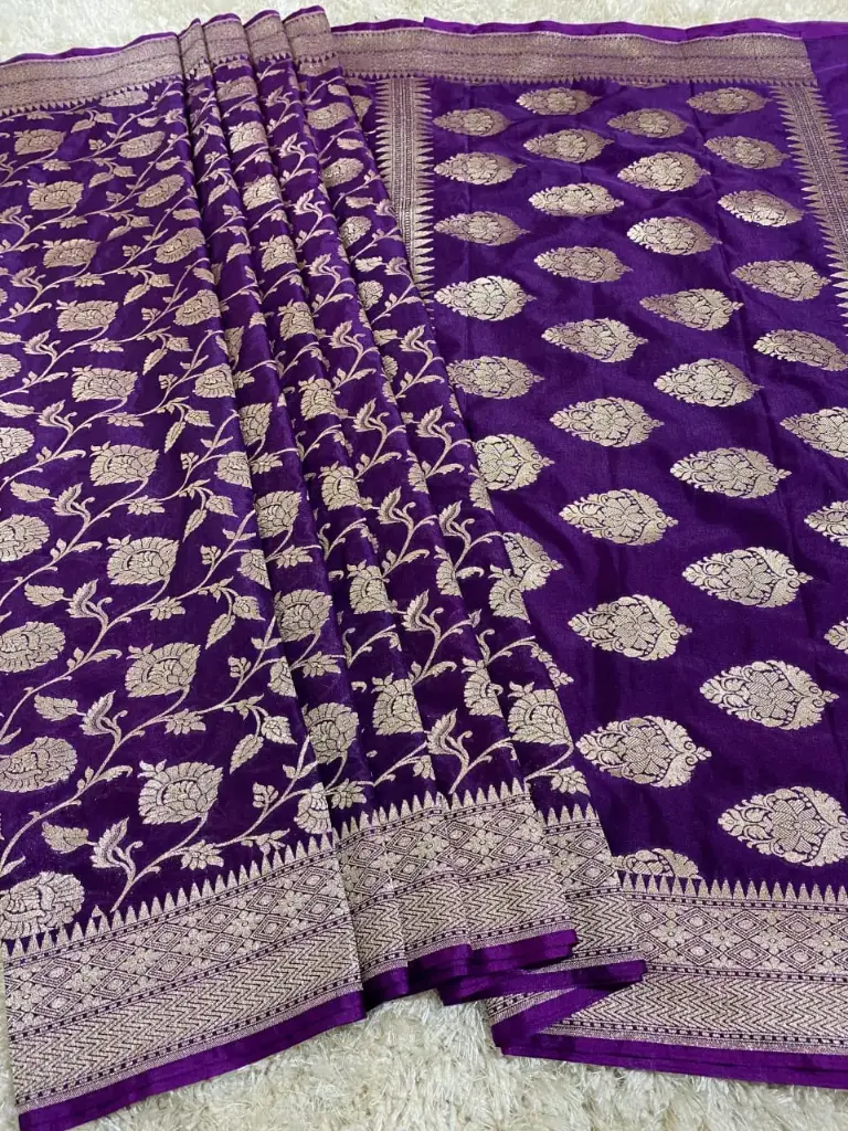 Banarasi - Mashru Semi Silk (Purple)