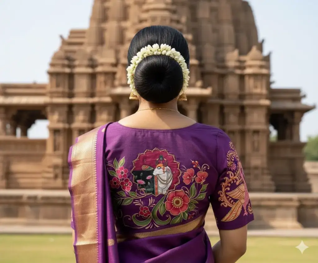 Premium Boutique-Fit Designer Blouse (Purple)