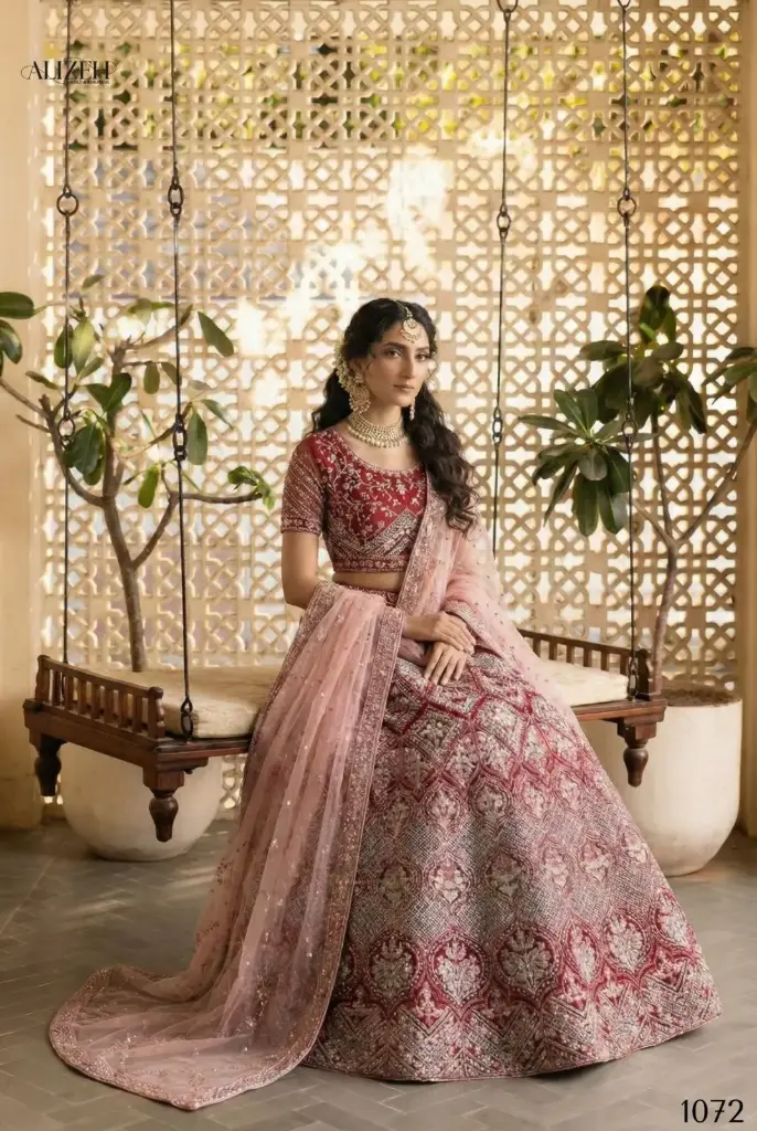 Designer Butterfly Net Lehenga Set