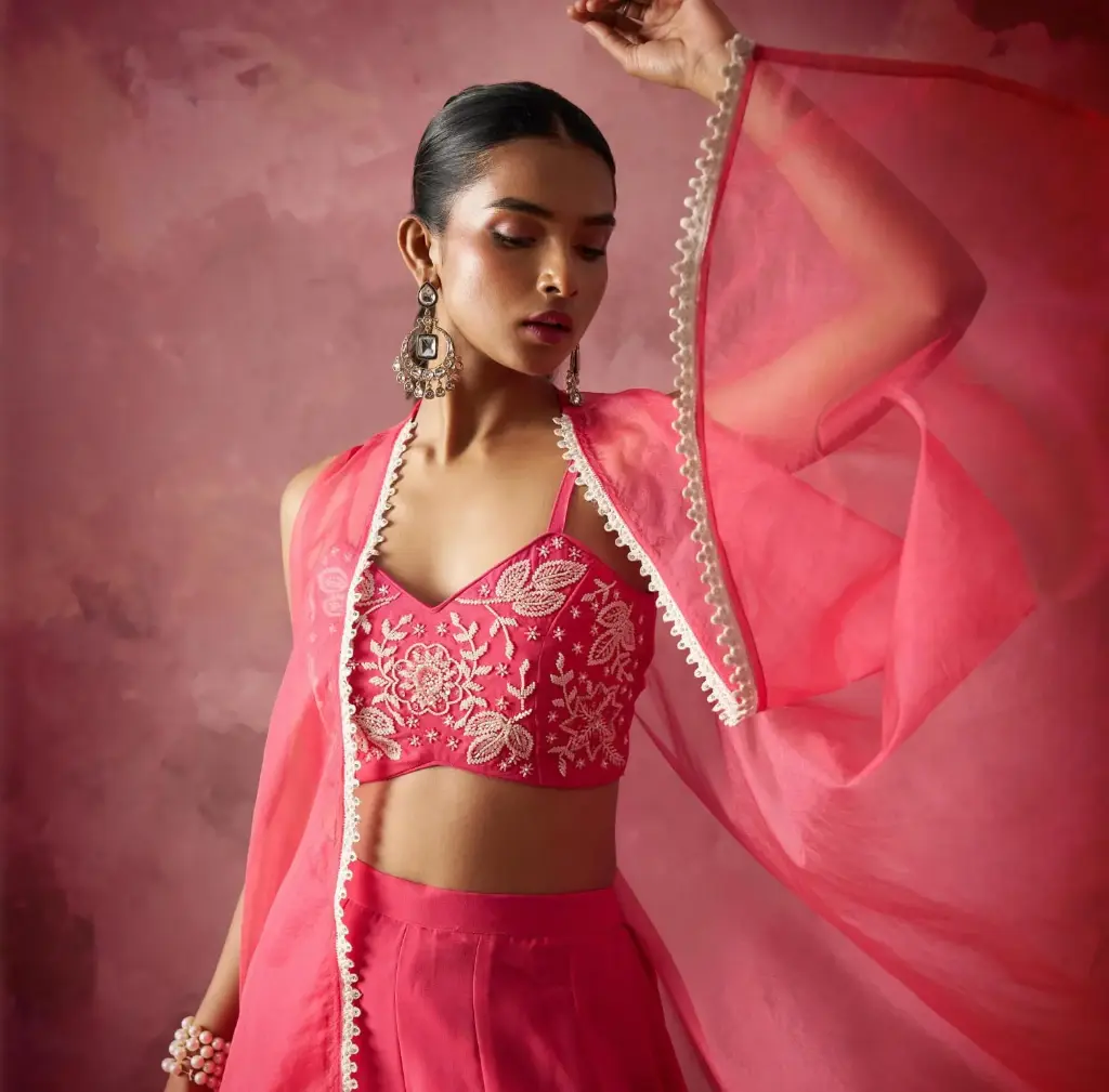 Indo Western Palazzo Cape Set