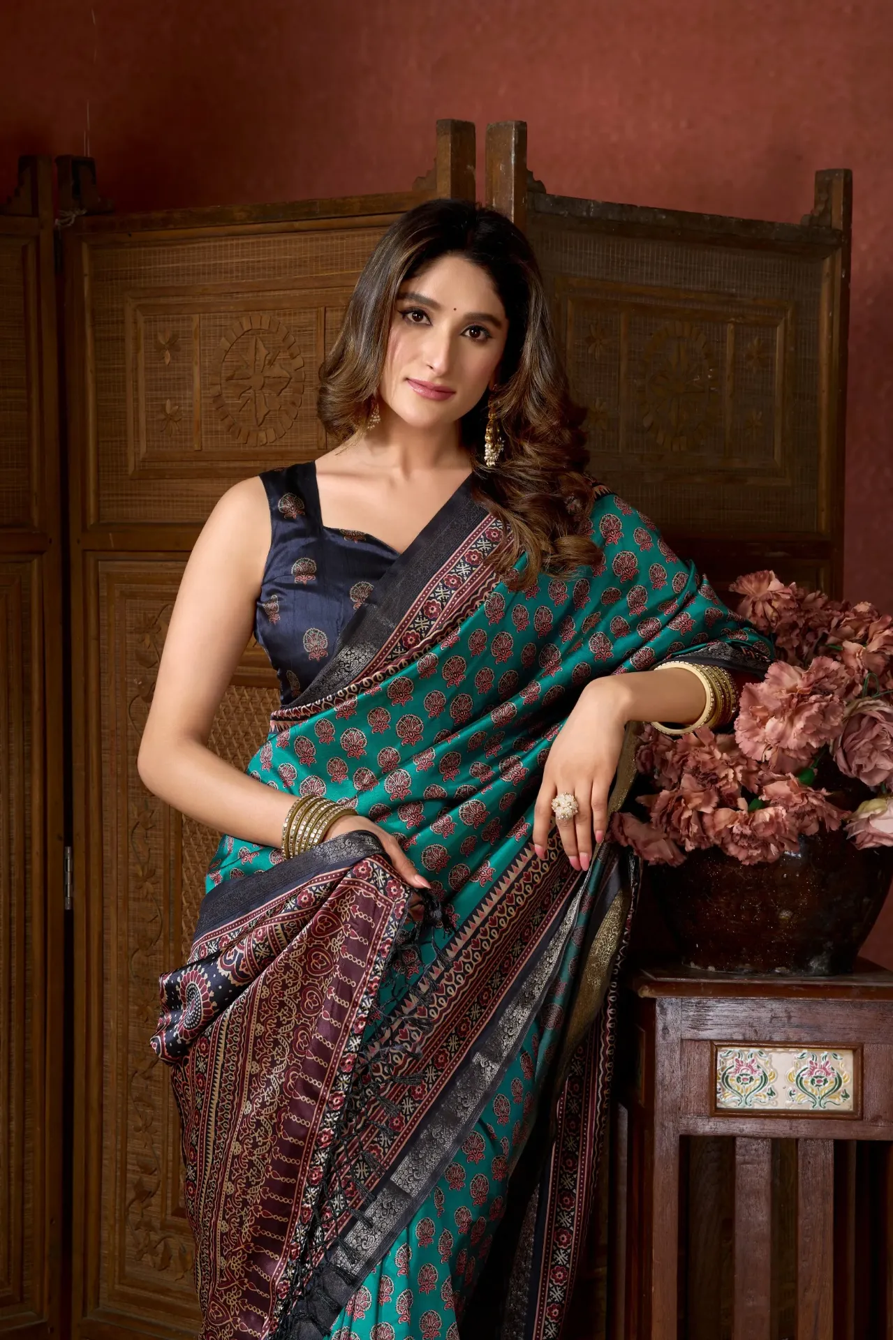 Ajrakh Printed Sarees