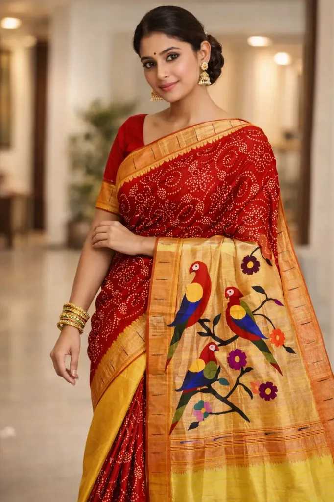 Paithani & Bandhani Fusion