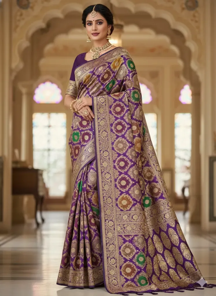 Pure Banarasi Rangkat Meena Silk Saree - Premium Weaver’s Collection