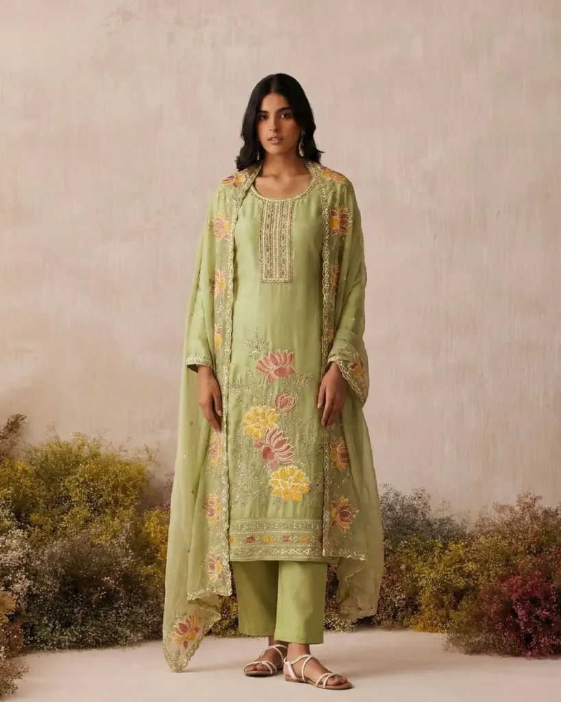 Elegant Shimmer Silk Kurta Set