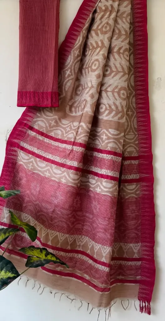 Exclusive Hand Block Printed Cotton Silk Sarees