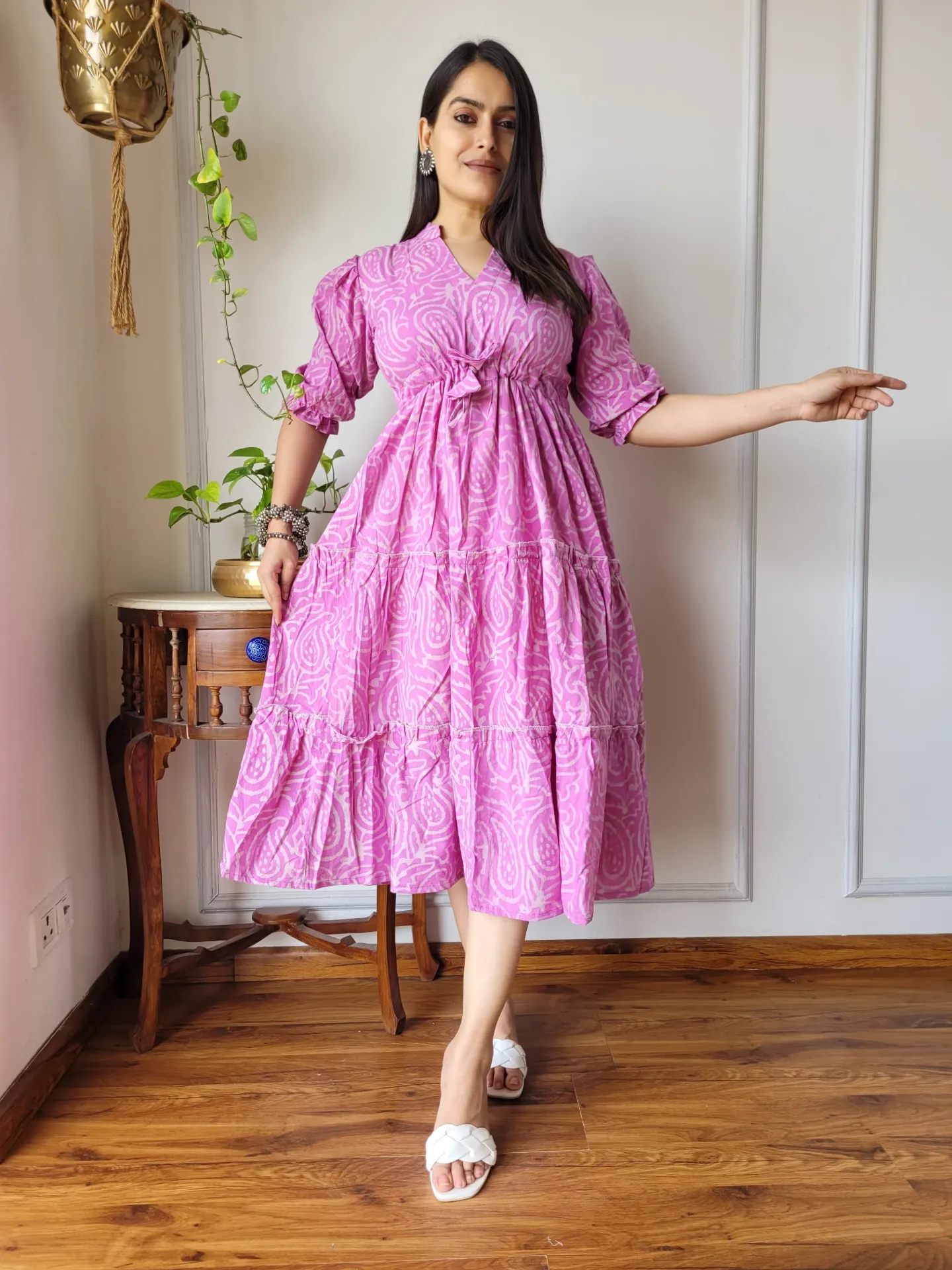 New Summer Arrival – Bagru Hand Block Printed Long Dress