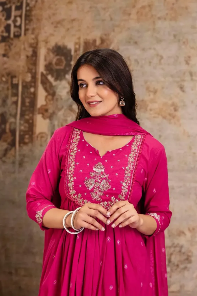 Premium Cotton Kurta Pant Dupatta Set