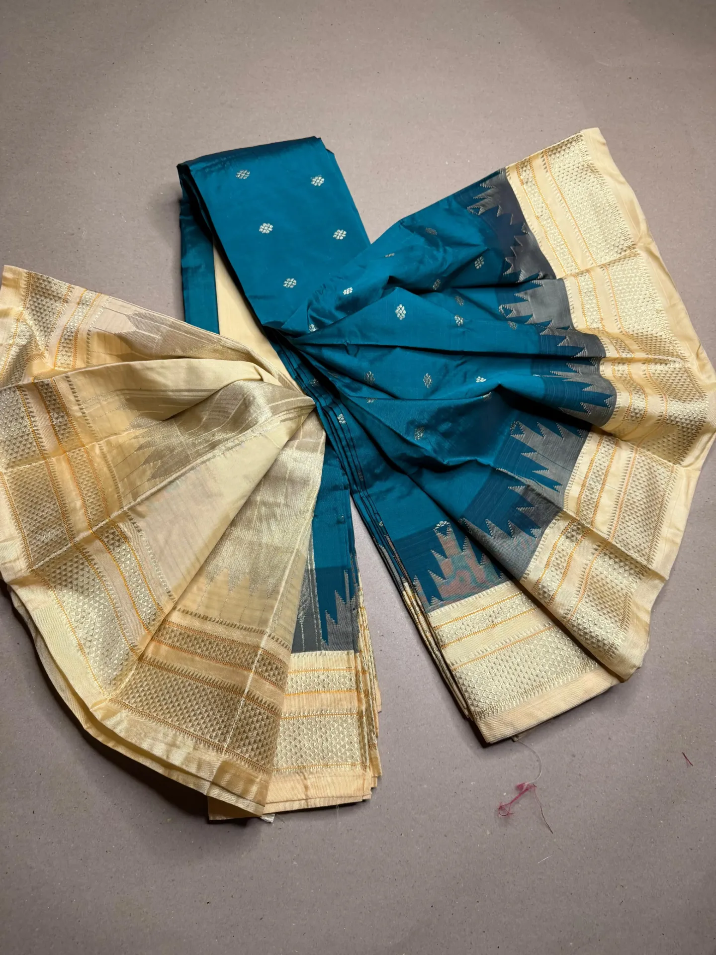 Ilkal Temple Butta Work Saree