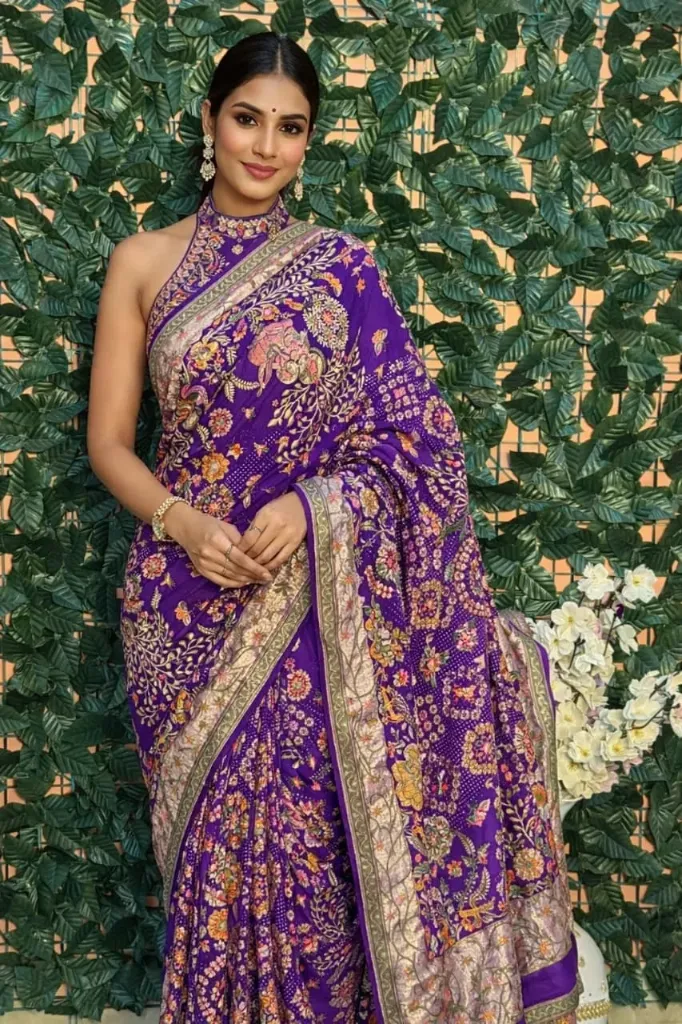 Pure Banarasi Georgette Bandhani Saree