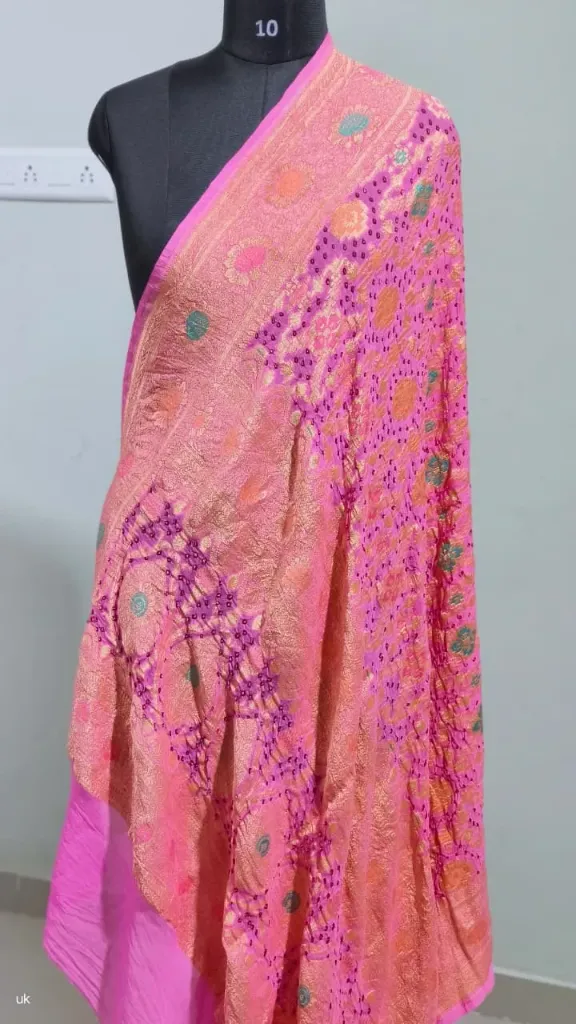 Pure Khaddi Georgette Minakari Banarasi Dupatta