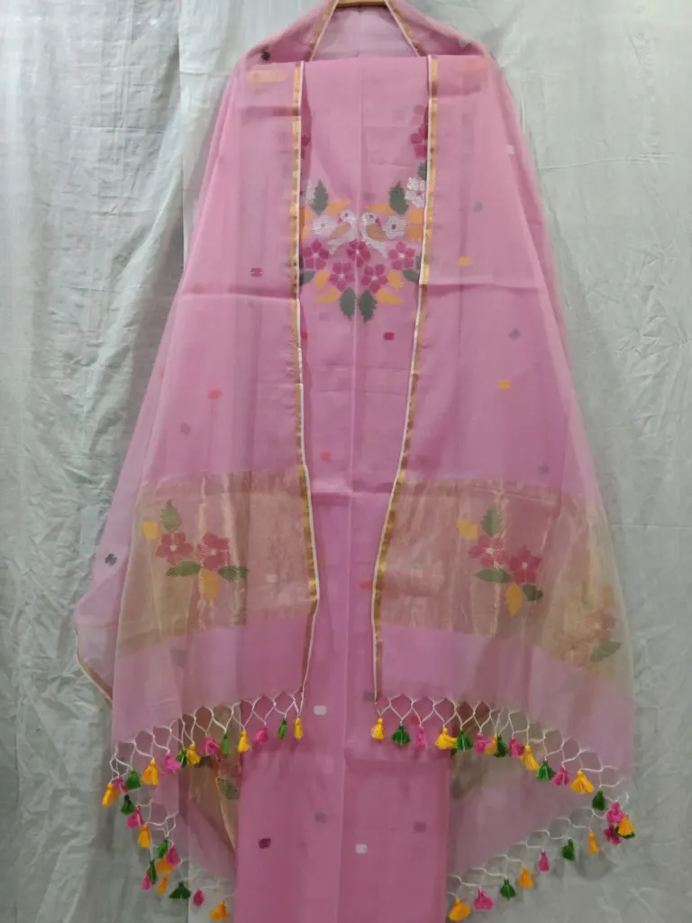 Muslin Paithani Jamdani Top & Dupatta Set