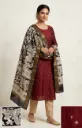 Raw Silk Suit with Kalamkari Dupatta