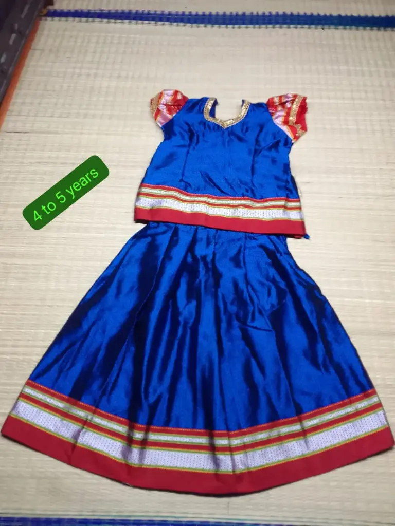 Ilkal Lehenga for Girls (4 - 5 yrs) (Royal Blue)