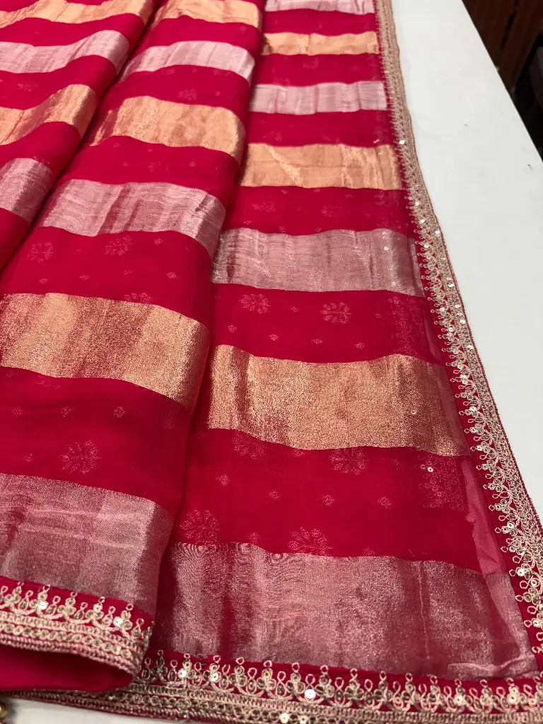 Royal Elegance in Organza Tissue Silk