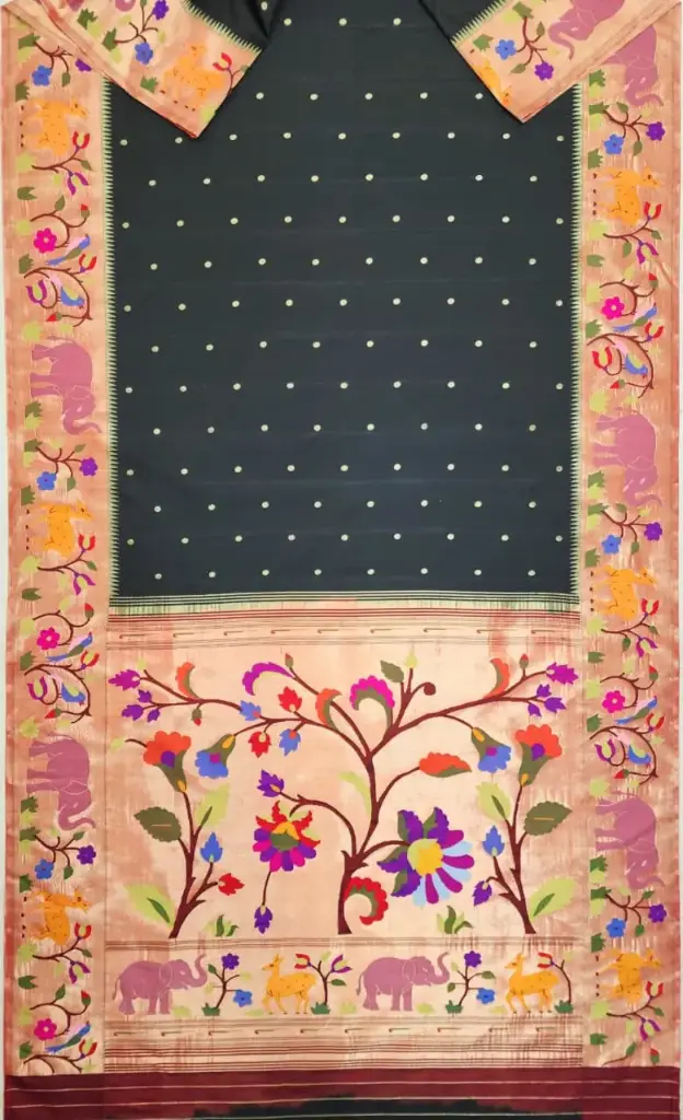 Stunning Black Paithani