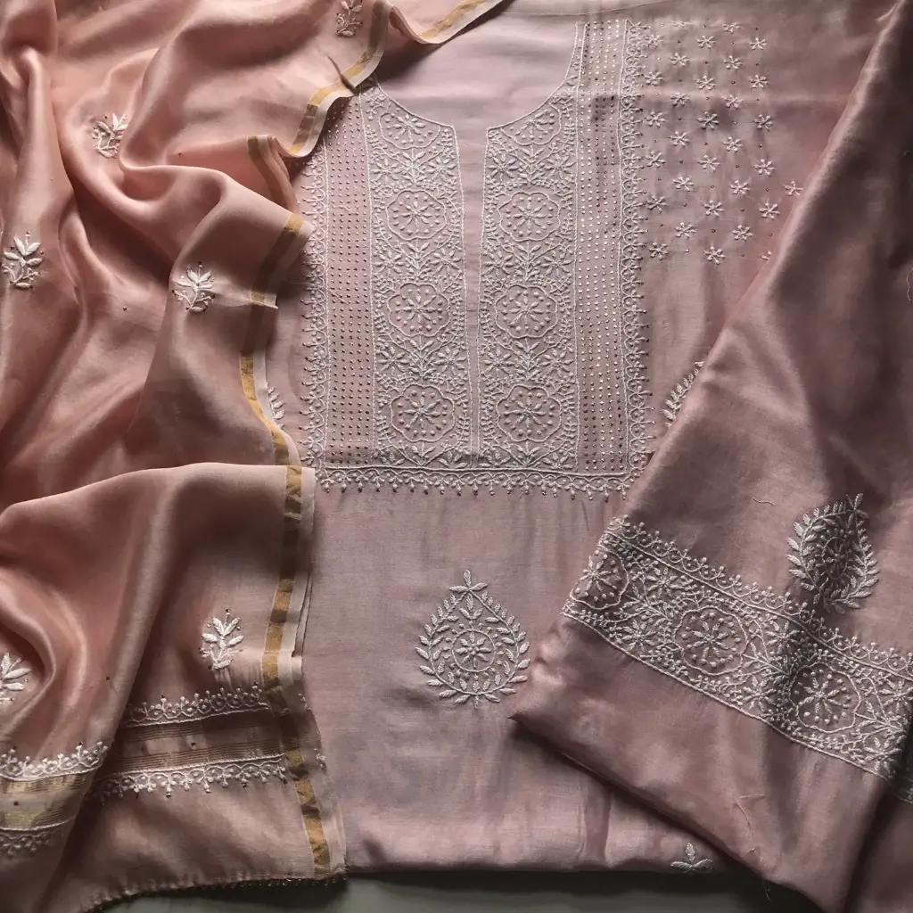 Elegant Chanderi Kurta Dupatta Set