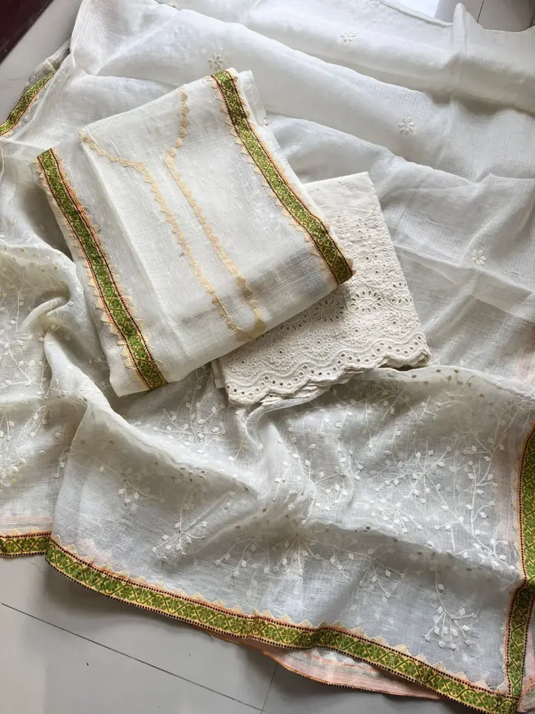 Beautiful Soft Beige Suit Dupatta Set