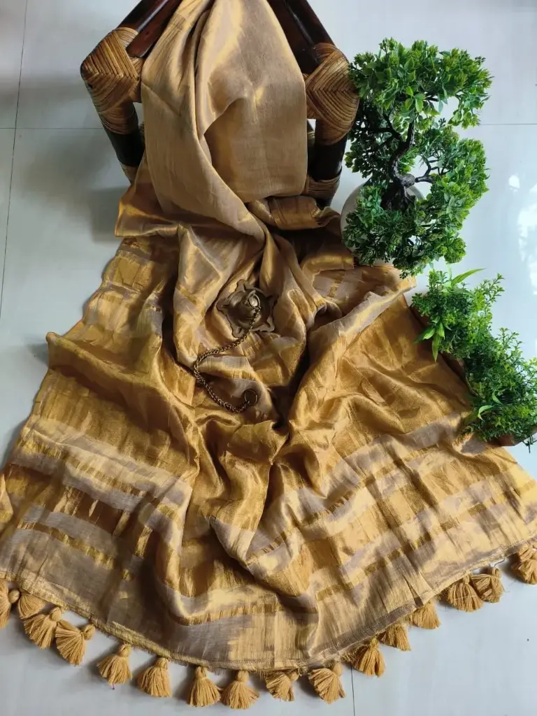 Pure Linen Tissue Silk Saree