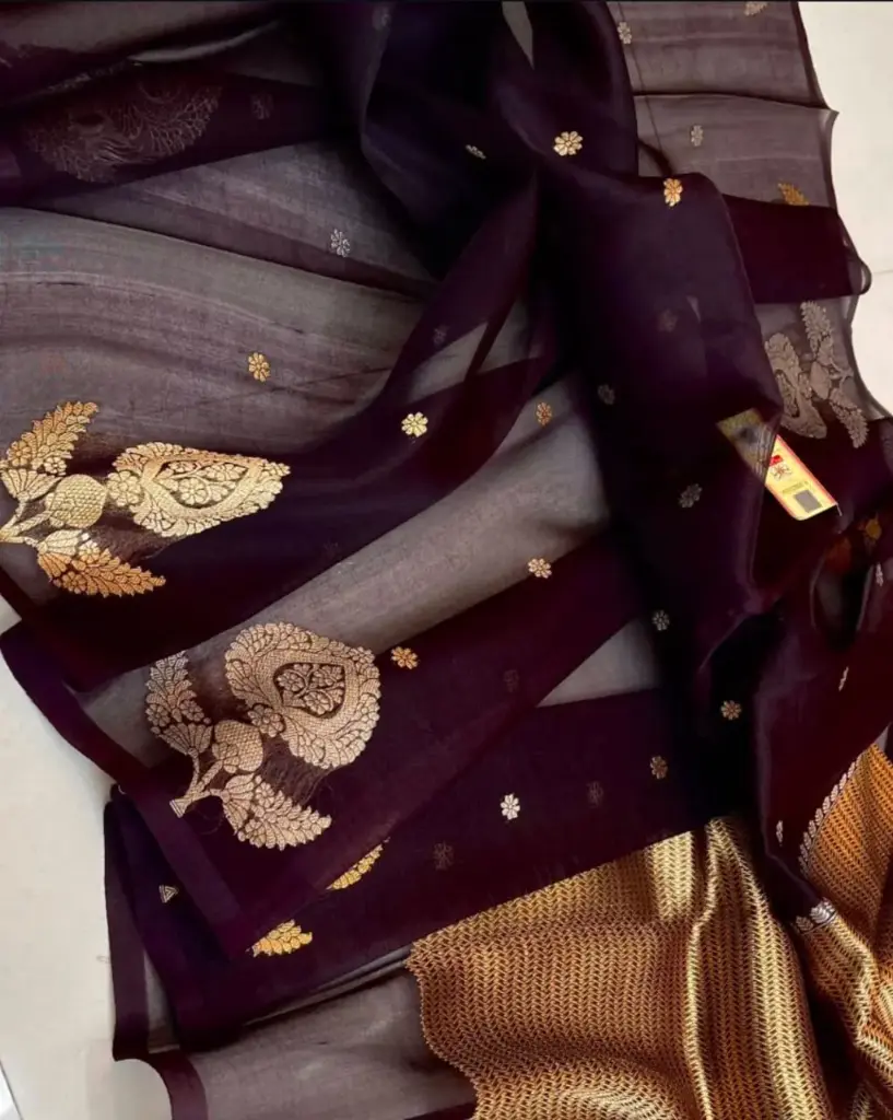 Banarasi Dyeable Soft Pure Kora Silk   (Wine)