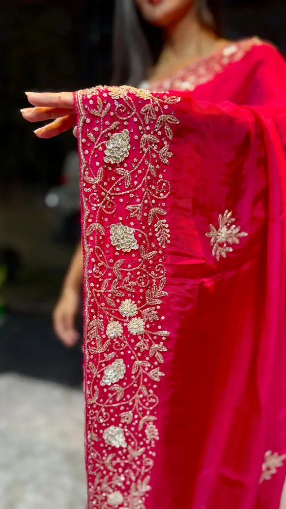 Pure Satin Crepe Silk Saree