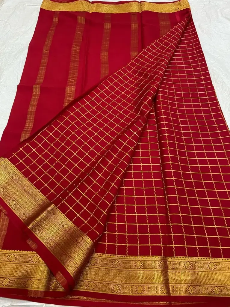 Mysore Crepe Silk with Checks