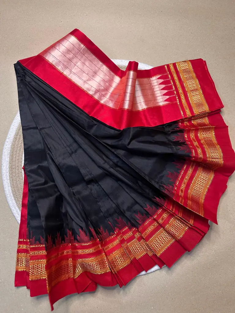 Pure Silk Ilkal Saree – Chikki Paras Border