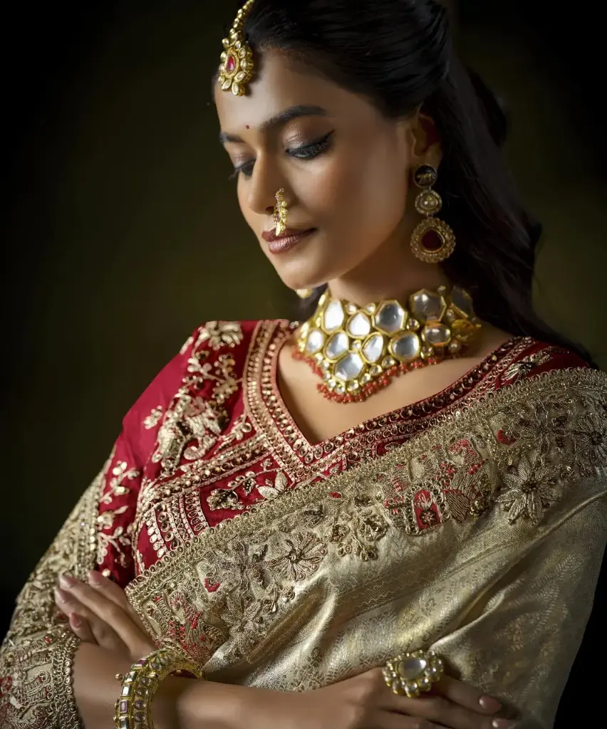 Designer Style Kanjivaram Pattu Silk Saree (Cream)