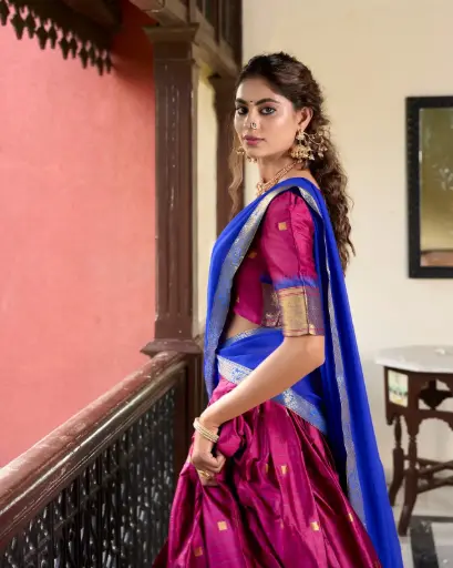 Paithani Artistry on Cotton Silk