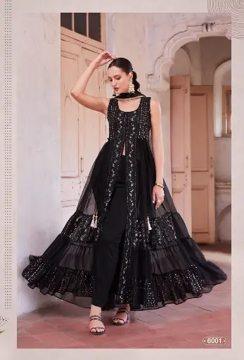 Frill Long Gown