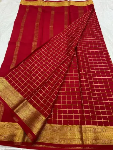 Mysore Crepe Silk with Checks
