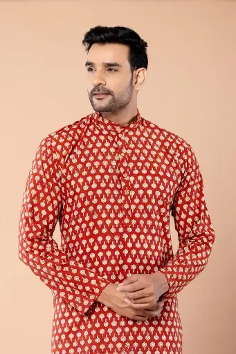 Traditional Bagru Printed Men's Ethnic Wear