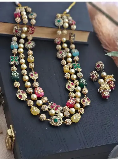 Designer Kundan & Beaded Pearl Necklace Set