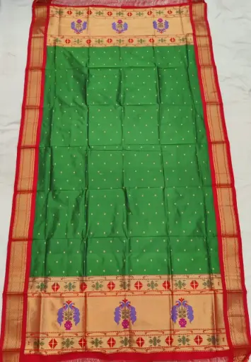 Pure Silk Kadiyal Dupatta with Paithani Border