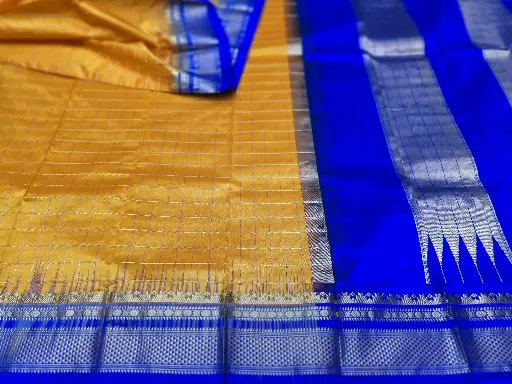 Pure Silk Ilkal Check Sarees